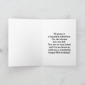 ピンクと金ゴールドの風船80誕生日カード カード (内部)