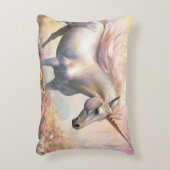 ピンクと金ゴールドの魔法のかわいいユニコーン アクセントクッション (正面(垂直))