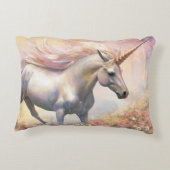 ピンクと金ゴールドの魔法のかわいいユニコーン アクセントクッション (裏面)