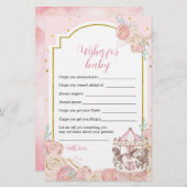 ピンクと金ゴールドの魔法の回転木馬がベビーを願う (正面/裏面)