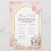 ピンクと金ゴールドの魔法の回転木馬どのように古い両親 (正面/裏面)