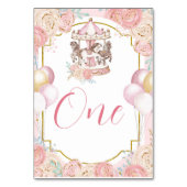 ピンクと金ゴールドの魔法の回転木馬テーブル番号 テーブルナンバー (裏面)