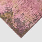 ピンクと金ゴールドの鳥の分離 薄葉紙 (詳細)