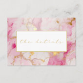 ピンクと金ゴールドは詳細結婚の エンクロージャーカード (正面)