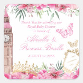 ピンクと金ゴールドを一度だけタイムプリンセスシール スクエアシール (正面)