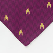 ピンクと金ゴールドアクセント千鳥格子のフリースブランケット フリースブランケット (角)