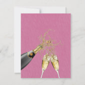 ピンクと金ゴールドアゲイト水色ブランチ&バブリーInv 招待状 (裏面)