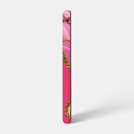 ピンクと金ゴールドアゲエデモノグラム SAMSUNG GALAXYケース (左側面)