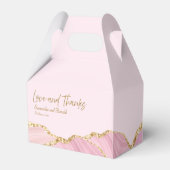 ピンクと金ゴールドアゲテの愛感謝していと結婚の数 フェイバーボックス (裏面サイド)