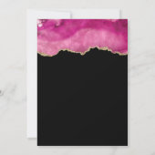 ピンクと金ゴールドアゲテはっきりしたブラック18誕生日 招待状 (裏面)