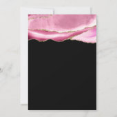 ピンクと金ゴールドアゲテはっきりしたブラック50誕生日 招待状 (裏面)