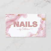 ピンクと金ゴールドアゲートネイルサロンマニキュリスト ロイヤリティカード (正面)