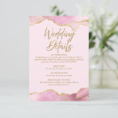 ピンクと金ゴールドアゲート結婚トの詳細カード エンクロージャーカード (スタンド正面)