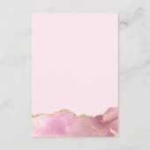 ピンクと金ゴールドアゲート結婚トの詳細カード エンクロージャーカード (裏面)