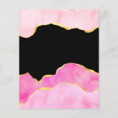 ピンクと金ゴールドアゲート結婚式招待状 チラシ (裏面)