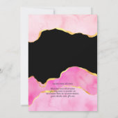 ピンクと金ゴールドアゲート結婚式招待状 招待状 (裏面)