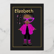 ピンクと金ゴールドアフリカ系アメリカ誕生日