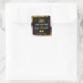 ピンクと金ゴールドインキ黒しょうゆうラベル スクエアシール (バッグ)