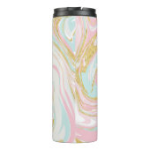 ピンクと金ゴールドインク大理石モノグラム タンブラー (裏面)