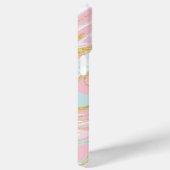 ピンクと金ゴールドインク大理石モノグラム Case-Mate iPhoneケース (裏面 / 右)