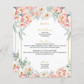 ピンクと金ゴールドエレガントのメニュー (正面/裏面)