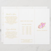 ピンクと金ゴールドエレガントの3折パンフレット (正面/裏面)