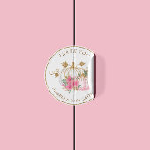 ピンクと金ゴールドカボチャのフローラベビーシャワー ラウンドシール