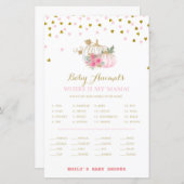 ピンクと金ゴールドカボチャの赤ちゃんシャワーゲーム (正面/裏面)