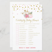 ピンクと金ゴールドカボチャの赤ちゃんシャワーゲーム (正面/裏面)