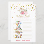 ピンクと金ゴールドカボチャの赤ちゃんシャワーゲーム (正面/裏面)