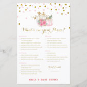 ピンクと金ゴールドカボチャの赤ちゃんシャワーゲーム (正面)