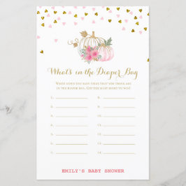 ピンクと金ゴールドカボチャの赤ちゃんシャワーゲーム