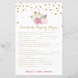 ピンクと金ゴールドカボチャの赤ちゃんシャワーゲーム