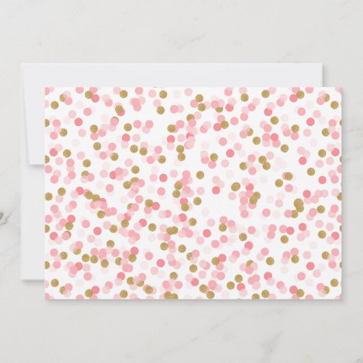 ピンクと金ゴールドカボチャ招待状ファースト誕生日 招待状 (裏面)