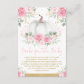 ピンクと金ゴールドカボチャ秋のバラ本ベビー エンクロージャーカード (正面)