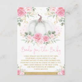 ピンクと金ゴールドカボチャ秋のバラ本ベビー エンクロージャーカード