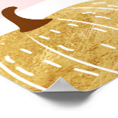 ピンクと金ゴールドカボチャ赤ちゃんシャワー歓迎サイン ポスター (角)