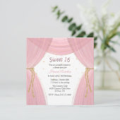 ピンクと金ゴールドカーテンスイート16 招待状 (スタンド正面)