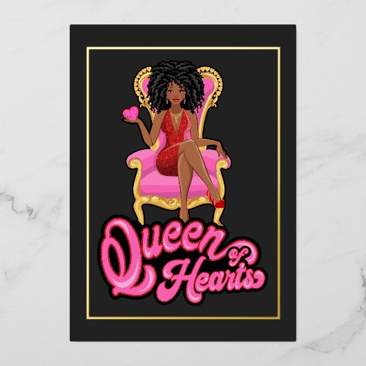 ピンクと金ゴールドガールバースデーパーティーフォイル招待状 箔招待状 (正面)