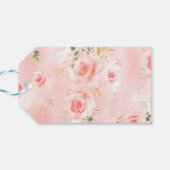 ピンクと金ゴールドガールベビーシャワーギフトラベル ギフトタグ (裏面横)