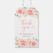 ピンクと金ゴールドガールベビーシャワーギフトラベル ギフトタグ (正面)