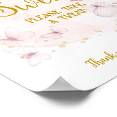 ピンクと金ゴールドガールベビーシャワーデザートテーブルサイン ポスター (角)