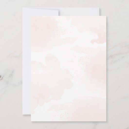 ピンクと金ゴールドガールベビーシャワー 招待状 (裏面)