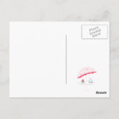 ピンクと金ゴールドガール3rdバースデーティーパーティー ポストカード (裏面)