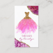 ピンクと金ゴールドキラキラのシーメスビジネスカード 名刺 (正面)