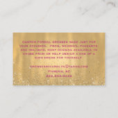 ピンクと金ゴールドキラキラのシーメスビジネスカード 名刺 (裏面)