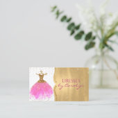 ピンクと金ゴールドキラキラのシーメスビジネスカード 名刺 (スタンド正面)