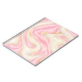 ピンクと金ゴールドキラキラ大理石 ノートブック (左側)