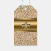 ピンクと金ゴールドキラキラ輝く（紋章の）フラ・ダ・リパーティー ギフトタグ (裏面)