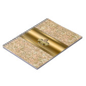 ピンクと金ゴールドキラキラ輝く（紋章の）フラ・ダ・リパーティー ノートブック (左側)